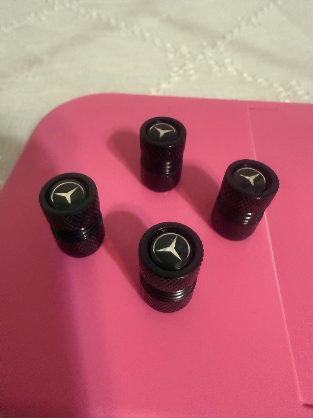 Mercedes-Benz Black Tire Valve Stem Caps (Set of 4)